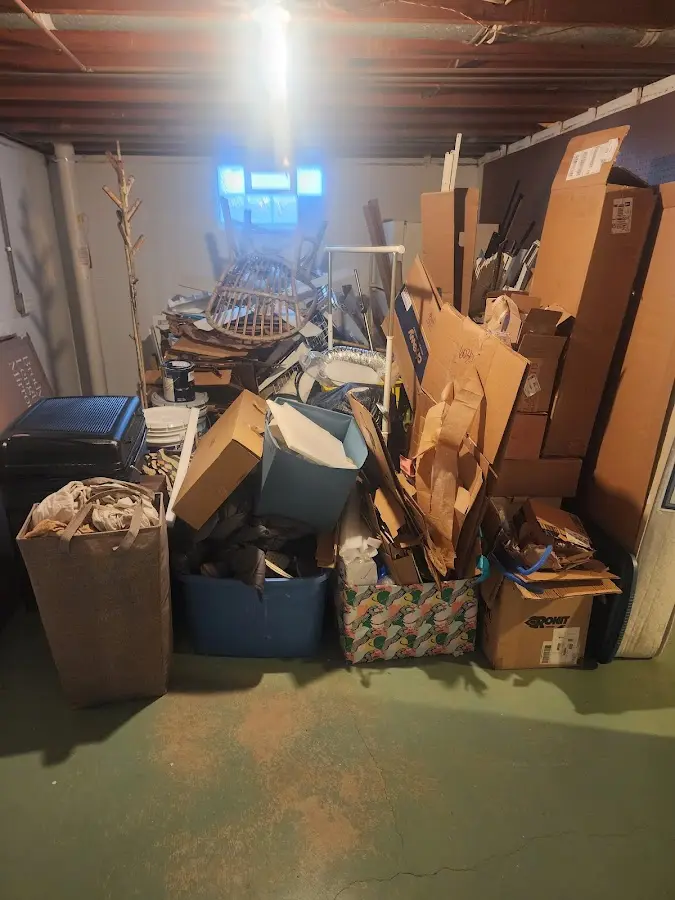 Roll-off dumpster container at job site for 20 Yard Dumpster Rental in Sunset Hills